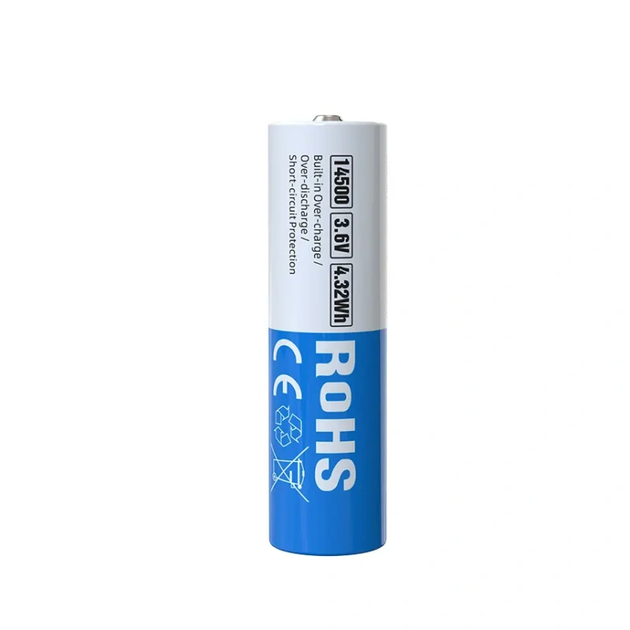 Акумуляторна батарея 14500 XTAR 3.6V (4.2V-3V) Li-ion 1200mAh | мaкс. розряд - 2.5А - Фото 3 Акумуляторна батарея 14500 XTAR 3.6V (4.2V-3V) Li-ion 1200mAh | мaкс. розряд - 2.5А - изображение 3