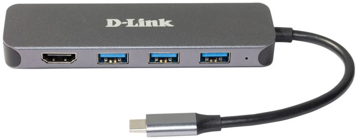 Hub USB D-Link DUB-2333 5-in-1 USB-C with HDMI/Power Delivery Silver - obraz 2