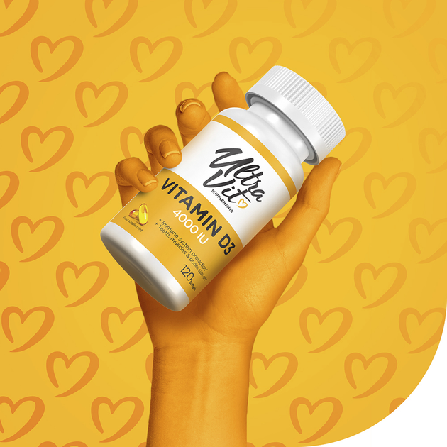 Харчова добавка Ultra Vit Vitamin D3 4000 IU 120 капсул (5060730361234) - зображення 5