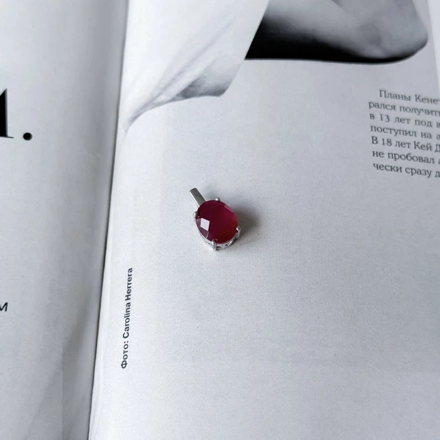 Серебряная подвеска с рубином 3.142ct (2157847) - изображение 3
