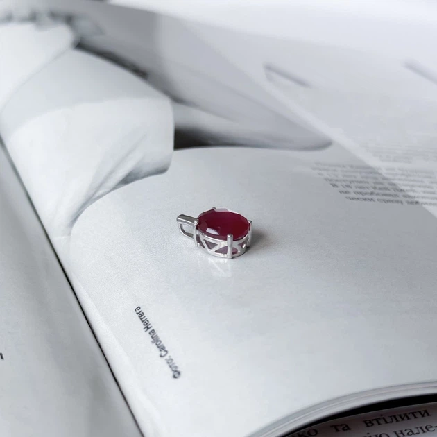 Серебряная подвеска с рубином 3.142ct (2157847) - изображение 4