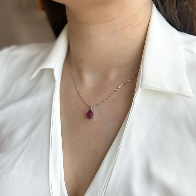 Серебряная подвеска с рубином 3.142ct (2157847) - изображение 6