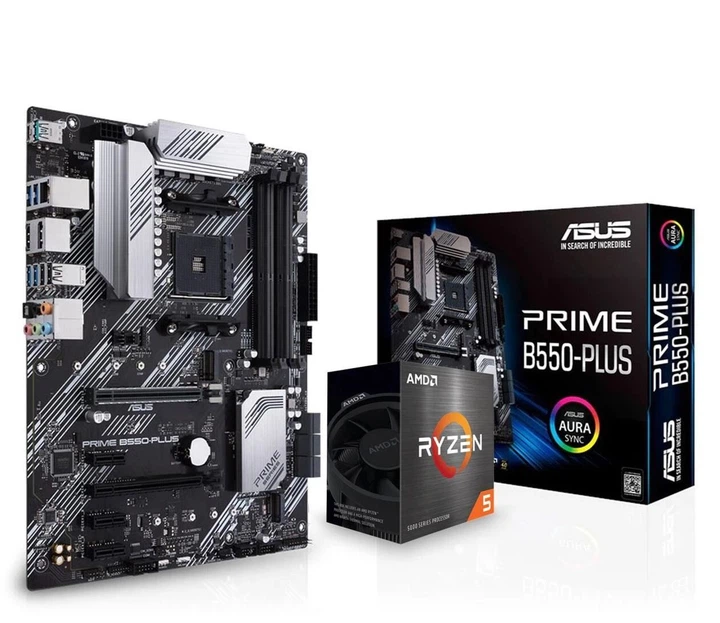 Материнская плата ASUS ASUS PRIME B550-PLUS + AMD Ryzen 5 5600X EU