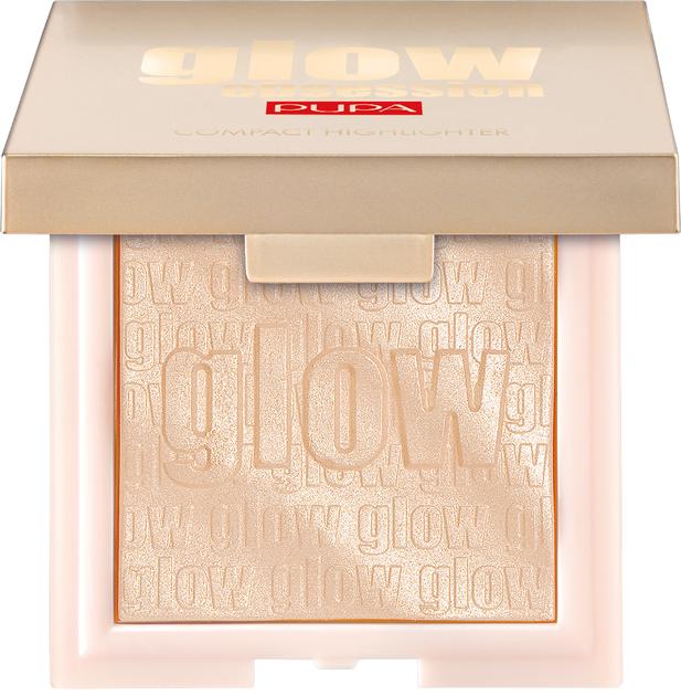 Rozświetlacz do twarzy Pupa Glow Obsesssion Compact 100 Light Gold 6 g (8011607340378) - obraz 1