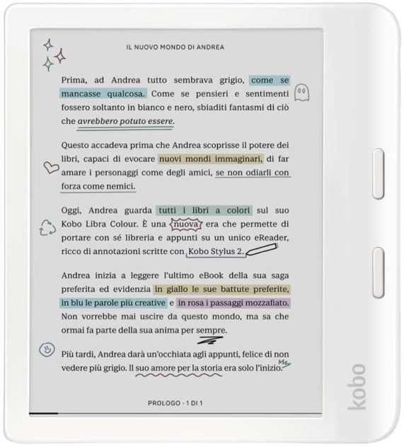 Електронна книга Kobo Libra Colour 32GB White (N428-KU-WH-K-CK) - зображення 1