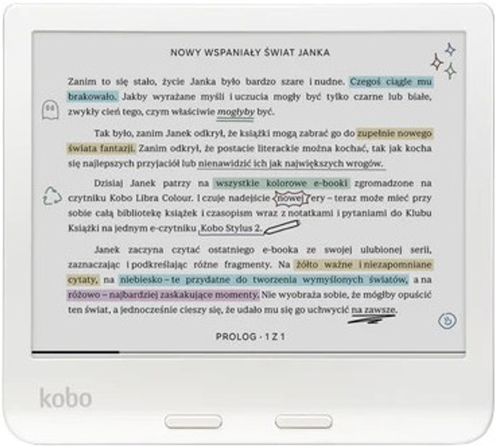 Czytnik ebooków Kobo Libra Colour 32GB White (N428-KU-WH-K-CK) - obraz 3