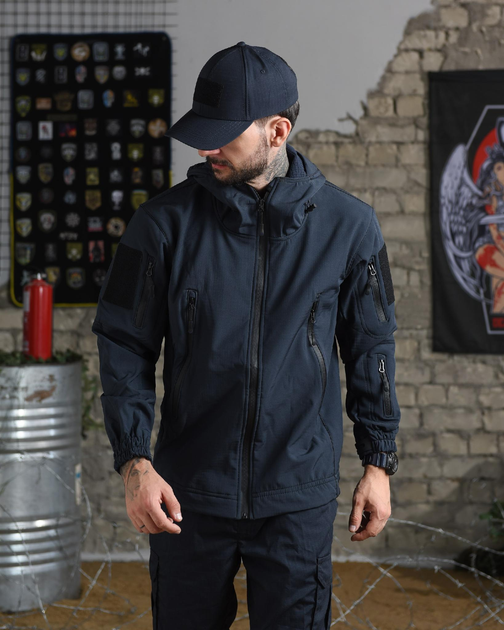 Тактическая демисезонная куртка МЧС SoftShell 2XL синяя (56740) - изображение 1