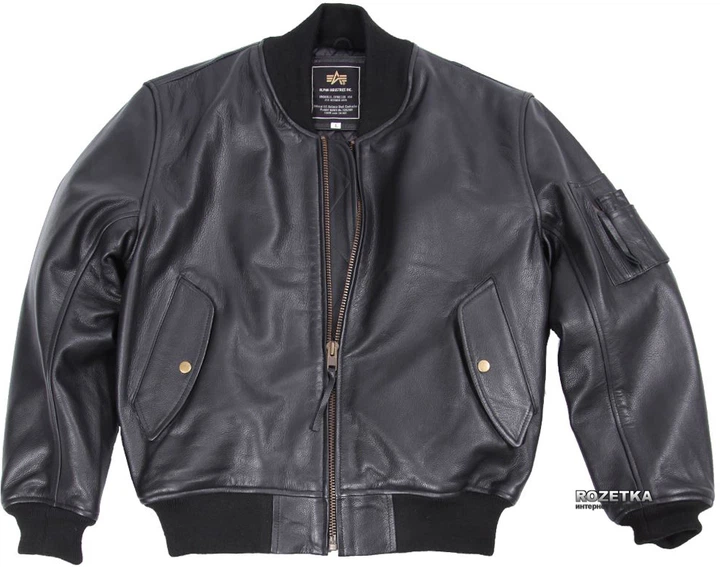 Кожаная куртка Alpha Industries MA-1 Leather Jacket S Black