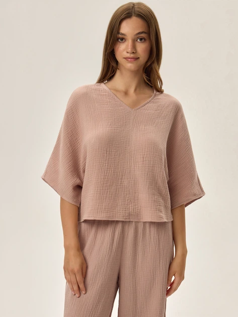 Piżama damska z długimi spodniami i krótkim rękawem bawełniana Henderson 42025-34X S Różowa (5903972349069) - obraz 4