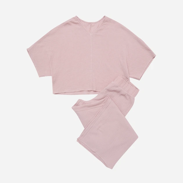 Piżama damska z długimi spodniami i krótkim rękawem bawełniana Henderson 42025-34X L Różowa (5903972349083) - obraz 5