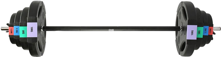 Sztanga One Fitness składana 42 kg Czarna (5907695596502) - obraz 3
