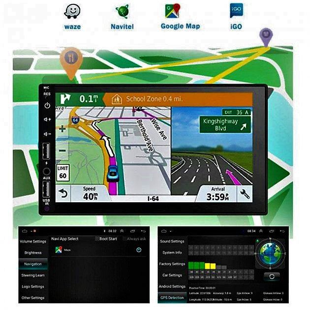 Автомагнітола сенсорна 2 din 7" Android GPS Wifi Bluetooth P9 (моторизований екран) - зображення 3