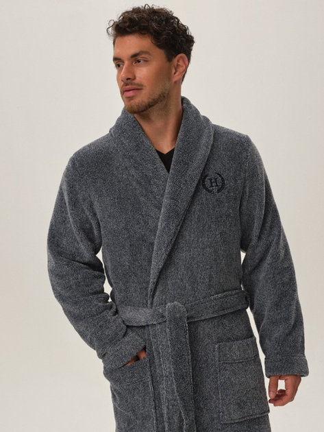 Халат чоловічий великих розмірів Henderson 41934-59X 2XL Темно-синий (5903972335116) - зображення 3