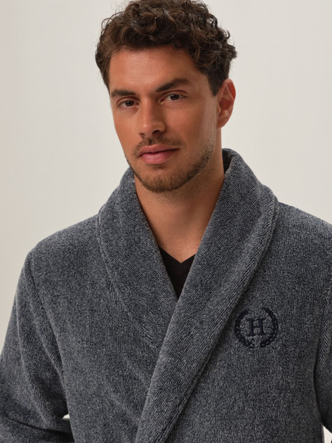 Халат чоловічий великих розмірів Henderson 41934-59X 2XL Темно-синий (5903972335116) - зображення 4