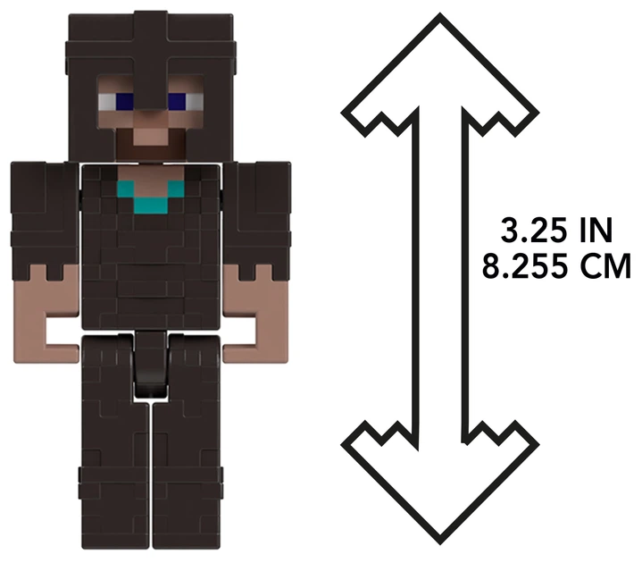 Zestaw Mattel Minecraft figurka 3.25" Steve in Netherite Armor + akcesorium (194735193677) - obraz 8