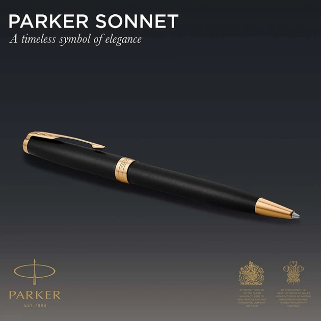 Шариковая ручка Parker SONNET Matte Black GT BP 84 832 - изображение 3