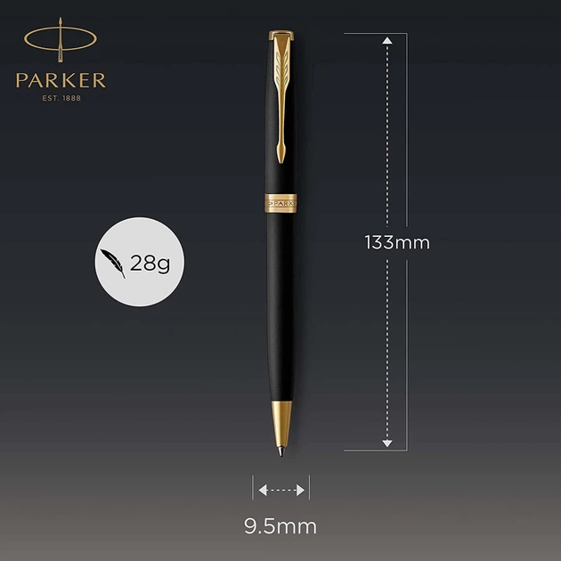 Шариковая ручка Parker SONNET Matte Black GT BP 84 832 - изображение 4