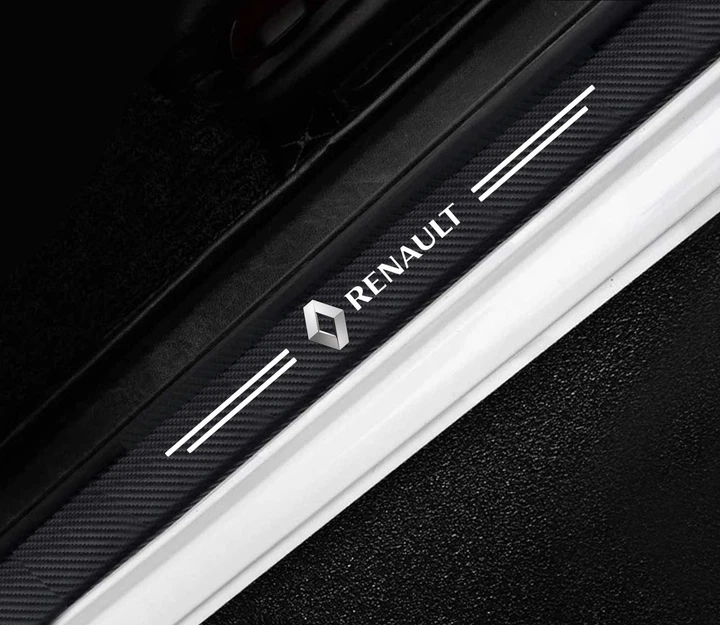 Карбоновые защитные наклейки на пороги автомобиля RENAULT 4шт - изображение 2