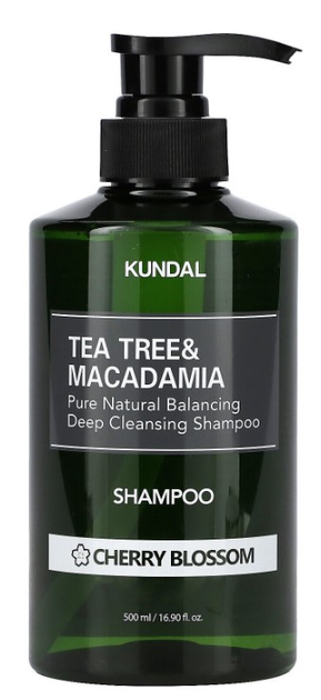 Акція на Натуральний шампунь Kundal Tea Tree&Macadamia Deep Cleansing Shampoo Cherry Blossom проти лупи 500 мл від Rozetka