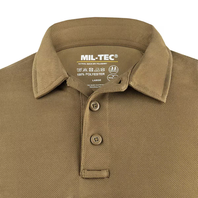 Футболка Mil-Tec Быстросохнущая Tactical Quick Dry Poloshirt 2XL Coyote (10961019-906-XXL) - изображение 5