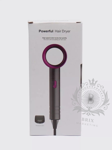 Фен для сушки і укладання волосся Powerful hair dryer 800 Вт Темно-сірий з фіолетовим - зображення 7