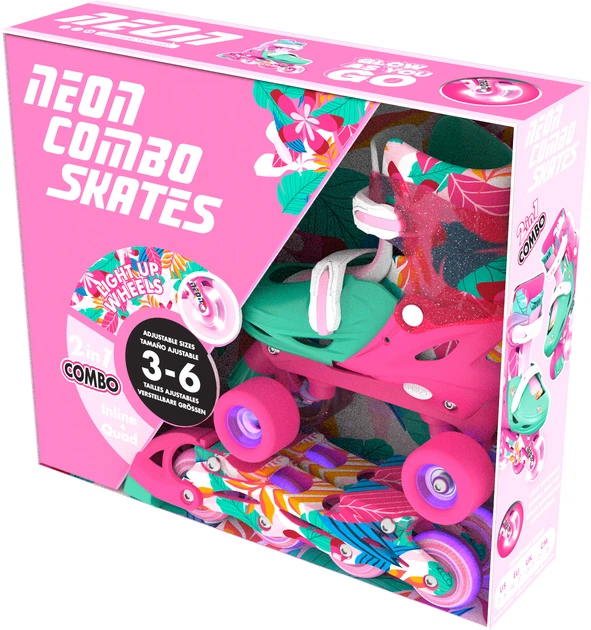 Роликовые коньки Neon Combo Цветы Размер 30-33 (NC48F4) - изображение 2