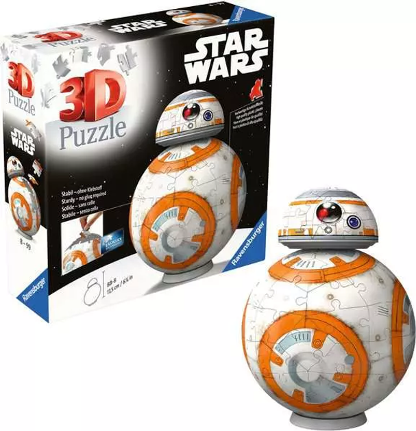 3D Puzzle Ravensburger Star Wars BB-8 22 x 22 cm 99 elementów (4005556115785) - obraz 1