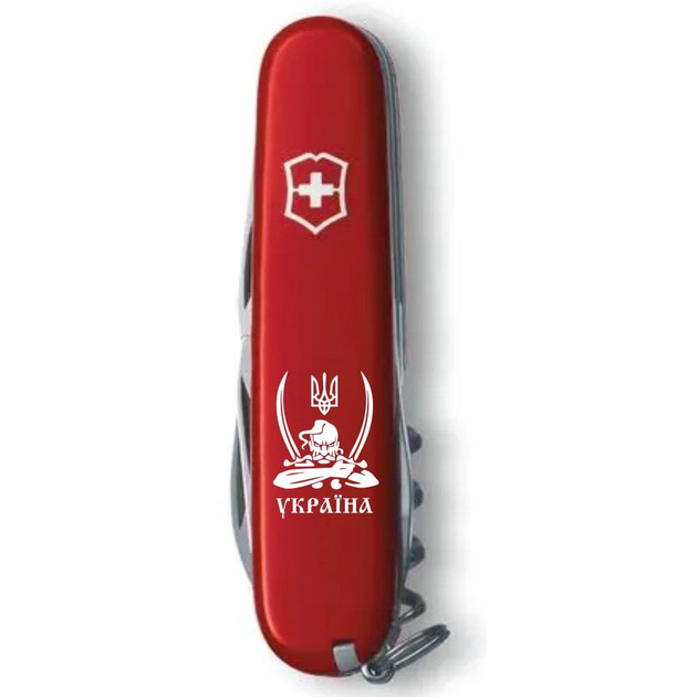 Ніж Victorinox Spartan Ukraine 91мм/12функ/козак з шаблями біл/червоний - зображення 2