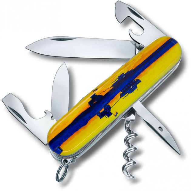 Нож Victorinox Spartan Ukraine 91мм/12функ/марка с трактором/желтый - изображение 2