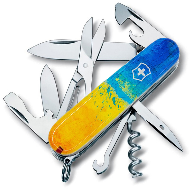 Ніж Victorinox Climber Ukraine 91мм/14функ/жовто-синій малюнок/жовто-синій - зображення 2