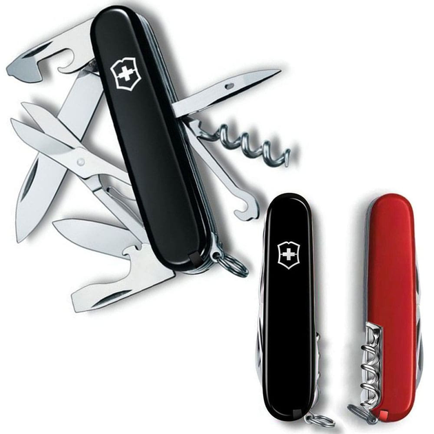 Ніж Victorinox Climber Ukraine 91мм/14функ/чорно-червоний - зображення 1