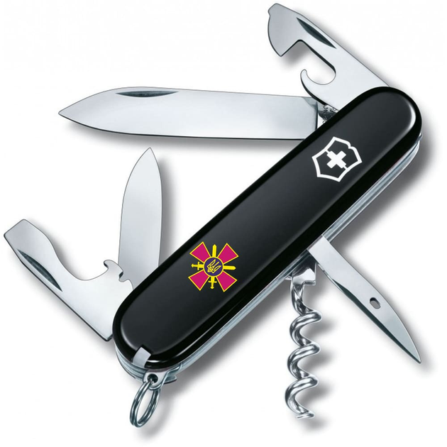 Ніж Victorinox Spartan Army 91 мм/12 функ/Емблема СВ ЗСУ/чорний - зображення 1