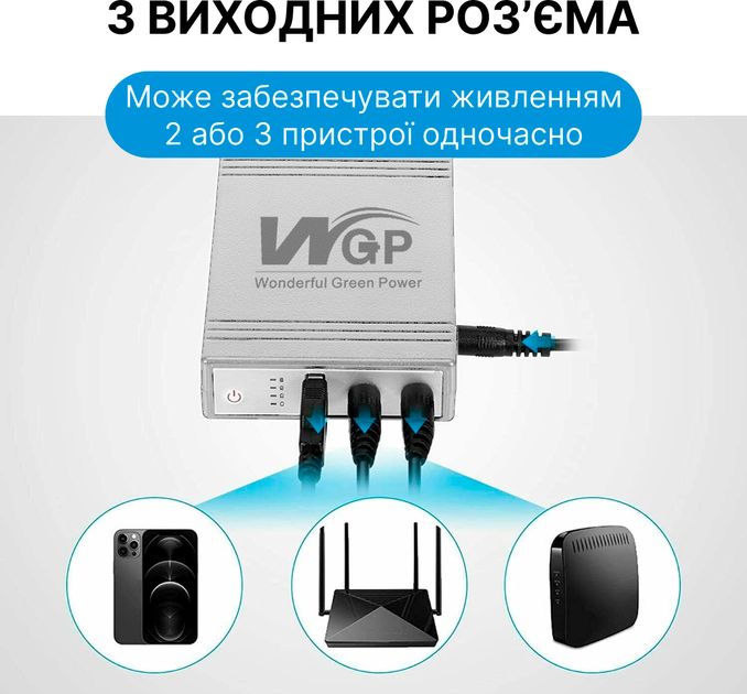ДБЖ для маршрутизатора WGP 103A-5912 MINI DC 10400mah 5v 9v 12v 32.56Wh (20067-1) - зображення 5