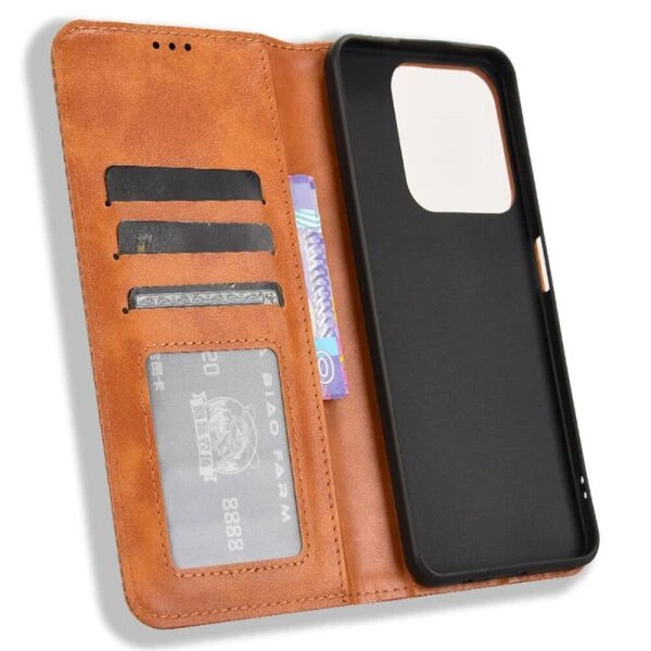 Чехол-книжка Deexe Retro Style для Realme C63 / C61 / Note 60x - Brown - изображение 4