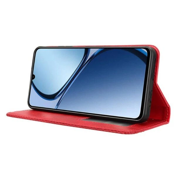 Чехол-книжка Deexe Retro Style для Realme C63 / C61 / Note 60x - Red - изображение 3