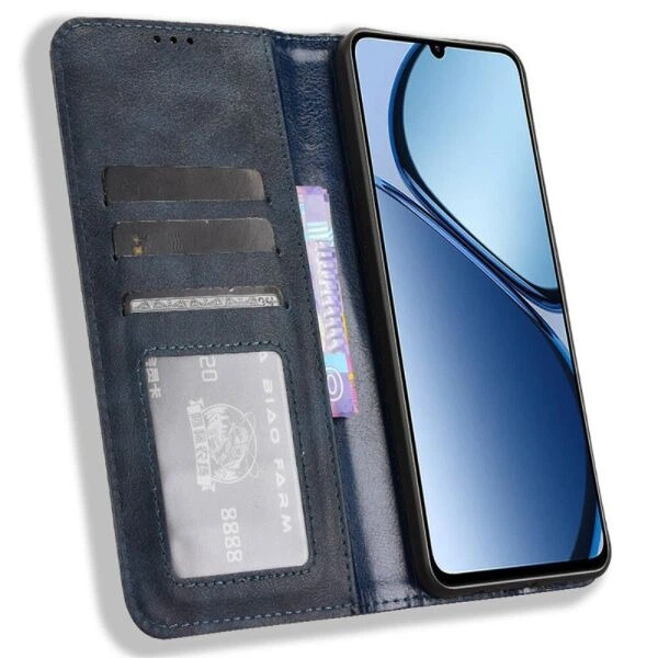 Чохол-книжка Deexe Retro Style для Realme C63 / C61 / Note 60x - Blue - зображення 2
