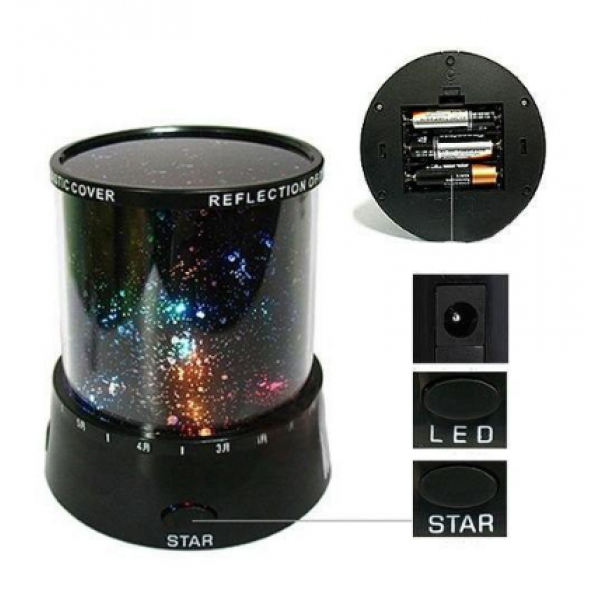 Проектор звездного неба Star Master с USB-кабелем и адаптером чёрный - изображение 3