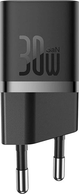 Ładowarka sieciowa Baseus GaN5 Fast Charger 1C 30W EU + Data Cable Type-C to Typ-C 100W Black (P10110902113-00) - obraz 3