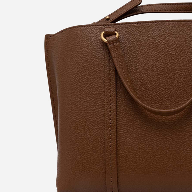 Сумка шоппер жіноча з натуральної шкіри Pinko Miranda Shopper Classic 104515A29O-L86Q Темно-коричнева (8057769677105) - зображення 3