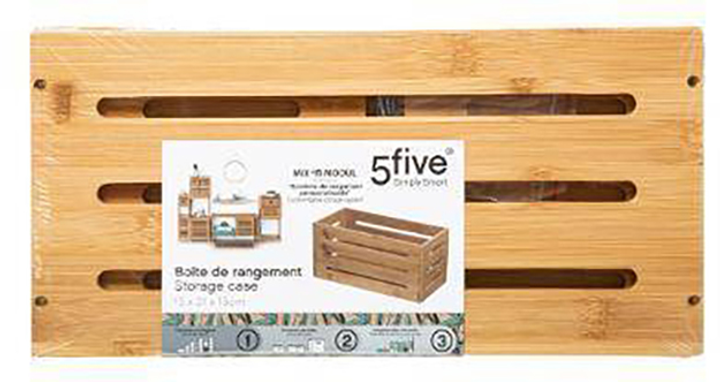 Skrzynia do przechowywania 5five Simply Smart Bambus 15x15x31 cm (3560237559209) - obraz 3