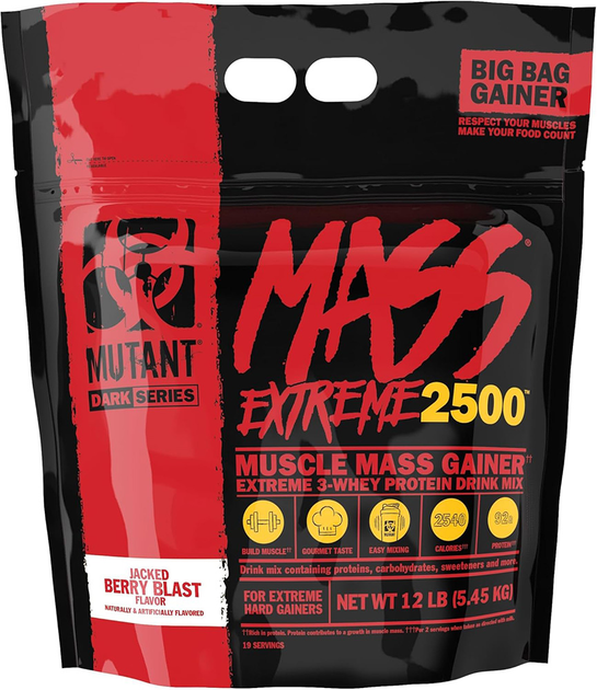 Гейнер Mutant Mass Extreme 2500 5.45 кг jacked berry blast ...