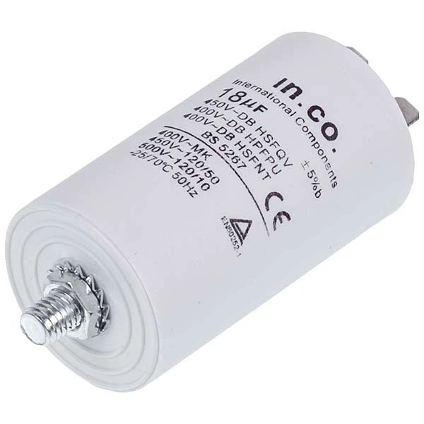 Пусковой конденсатор для стиральной машины CBB60 18uF 450V 40x70mm (под гайку, 4 клеммы) - изображение 3
