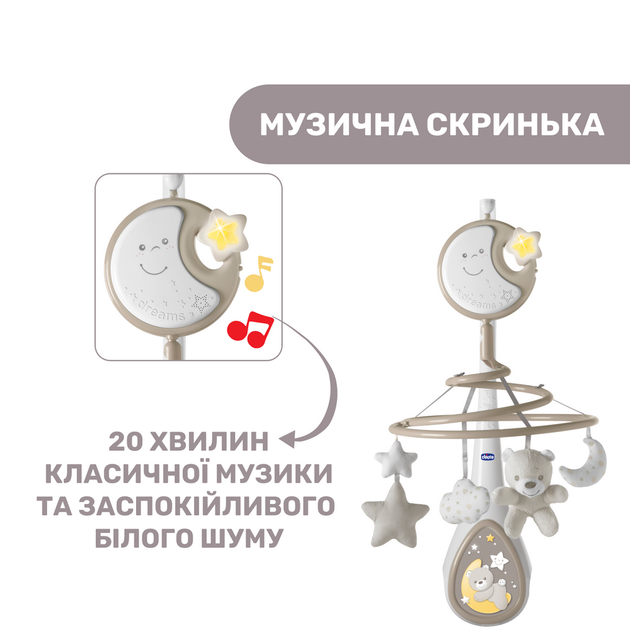 Chicco Іграшка на ліжко "Підвісна карусель Next2Dreams" 07627.00 - Фото 2 Chicco Іграшка на ліжко "Підвісна карусель Next2Dreams" 07627.00 - зображення 2