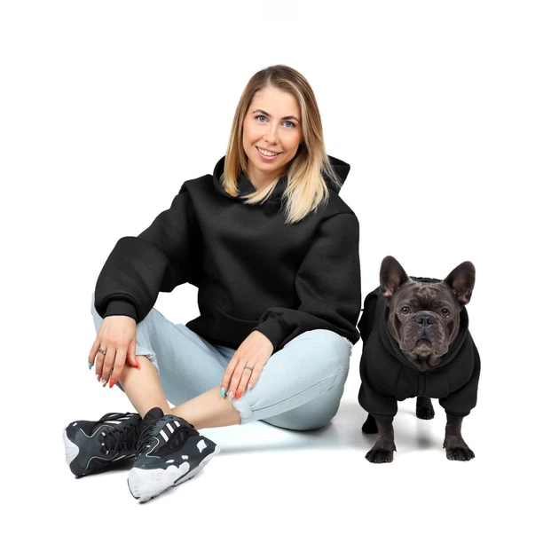 Одежда для собак "LEKS FRB BLACK". SKU 00671. Размер XL. Your Stylish Hunter. Худи для собак для французского бульдога, мопса, спаниеля и прочих. - изображение 3