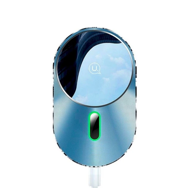Держатель для телефона автодержатель Usams US-CD170 Magnetic Car Wireless Charging Phone Holder Air Vent 15W With Magnetic Ring Blue (CD170DZ01) - изображение 2