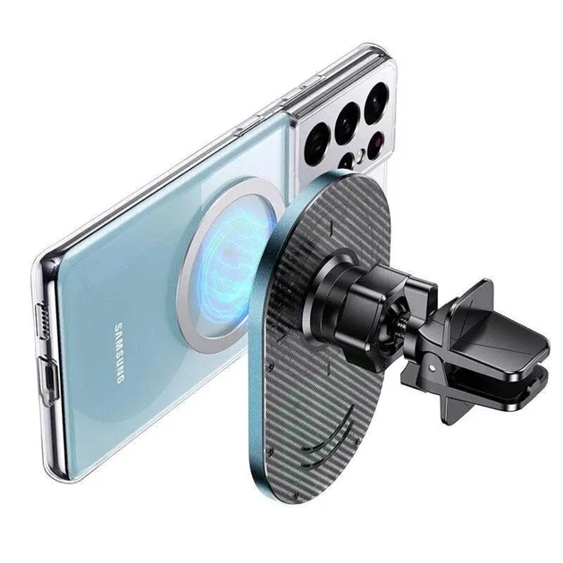 Держатель для телефона автодержатель Usams US-CD170 Magnetic Car Wireless Charging Phone Holder Air Vent 15W With Magnetic Ring Blue (CD170DZ01) - изображение 5