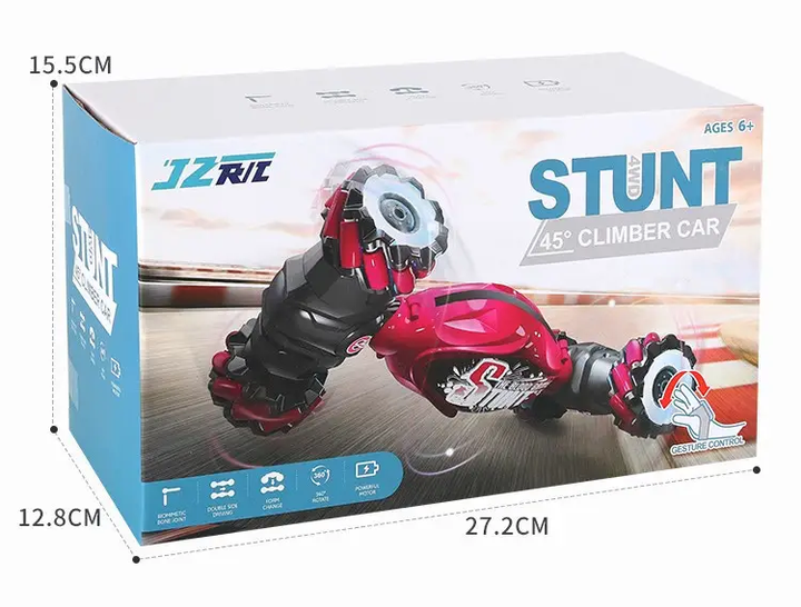 Машинка перевертень Stunt Car 27 см на радіокеруванні з пультом та керуванням рукою з підсвіткою та звуком Red - зображення 5