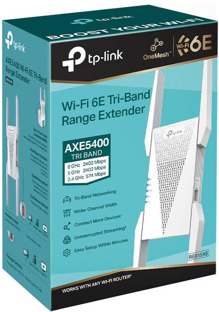 Ретранслятор TP-LINK RE815XE AXE5400 Mesh Wi-Fi 6E (4897098687727) - зображення 2