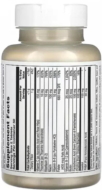 Комплекс вітамінів групи В KAL Stress B Complex - 100 tabs - зображення 2