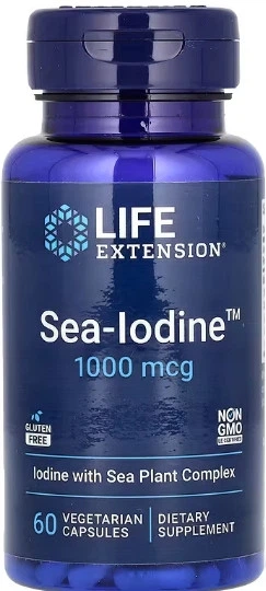 Йод з комплексом морских водоростей Sea Iodine 1000mcg 60 vcaps - Фото 1 Йод з комплексом морских водоростей Sea Iodine 1000mcg 60 vcaps - зображення 1